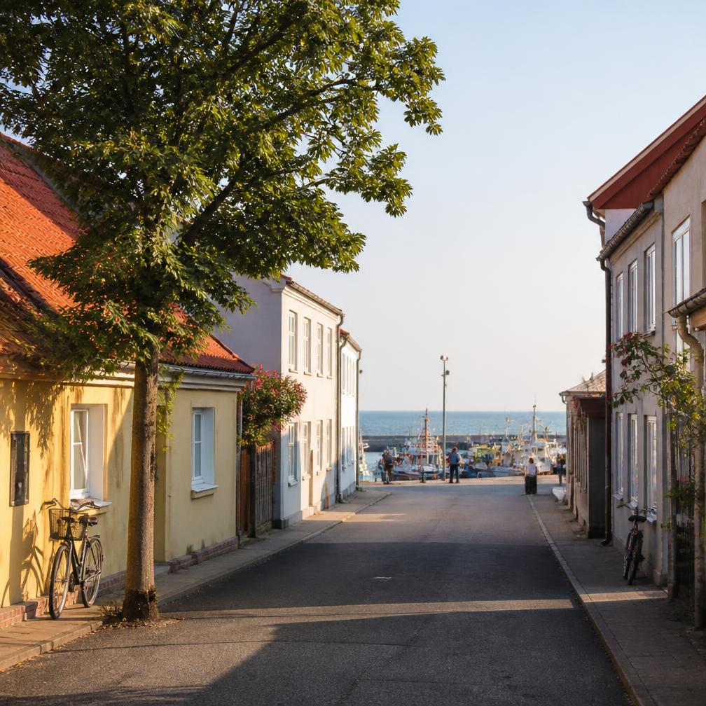 Uliczka w centrum Dziwnowa prowadząca do portu